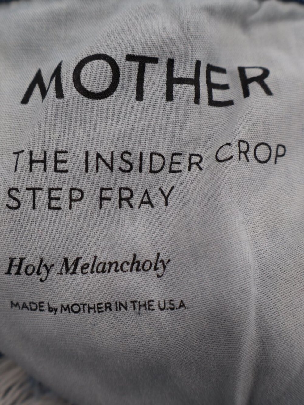 Mother The Insider Crop Step Fray Jeans Womens 27 Blue Distressed Holy Melanchol - Picture 8 of 11